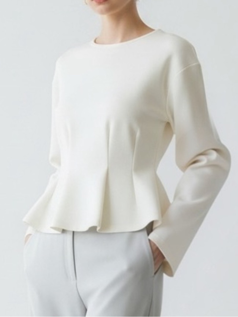 Contour Peplum Top with Darts